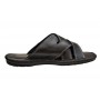 Papuci barbati din piele naturala de culoare neagra - GKR74N